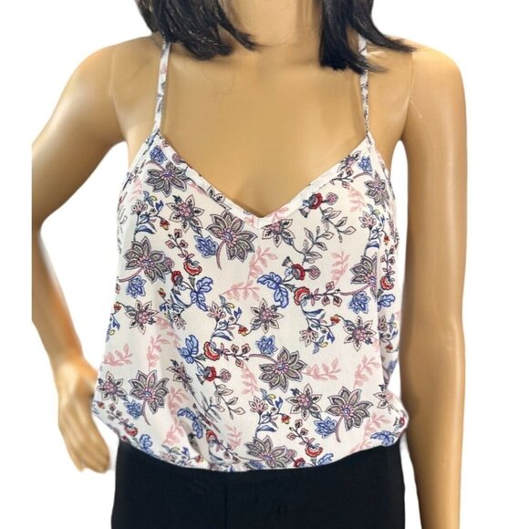 Paper Crane Chiffon‎ Camisole Top in White Floral size medium - Picture 2 of 8